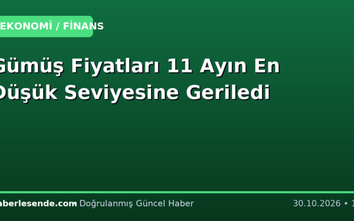 Gümüş Fiyatları 11 Ayın En Düşük Seviyesine Geriledi