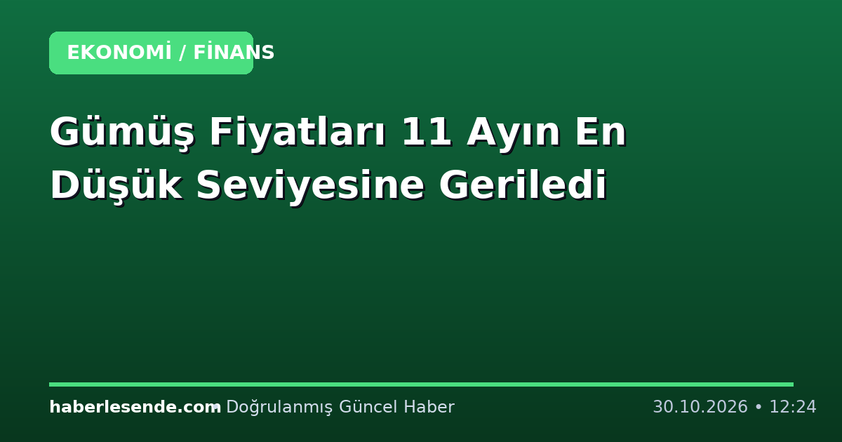 Gümüş Fiyatları 11 Ayın En Düşük Seviyesine Geriledi