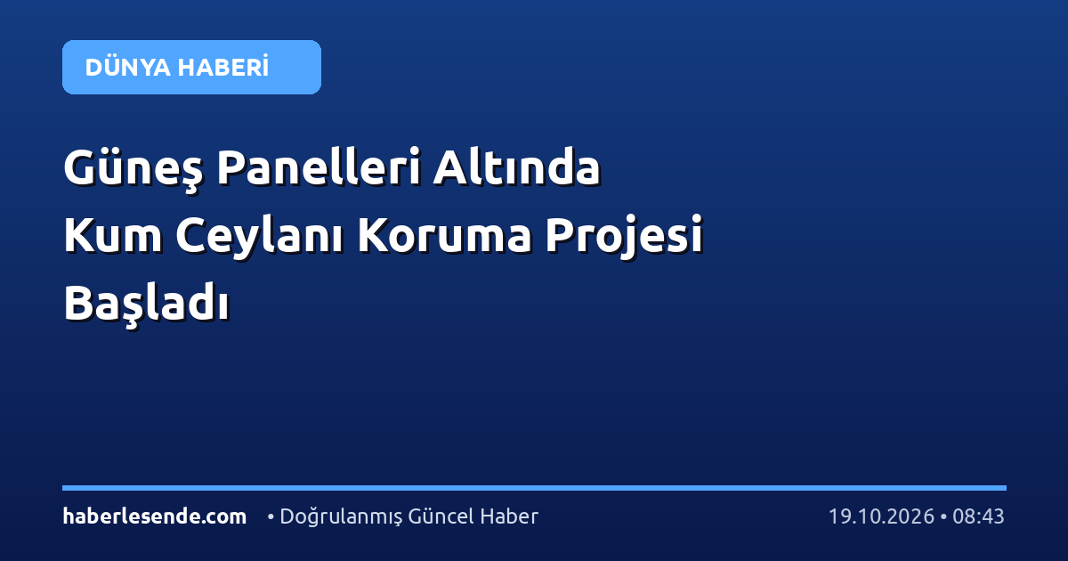 Güneş Panelleri Altında Kum Ceylanı Koruma Projesi Başladı