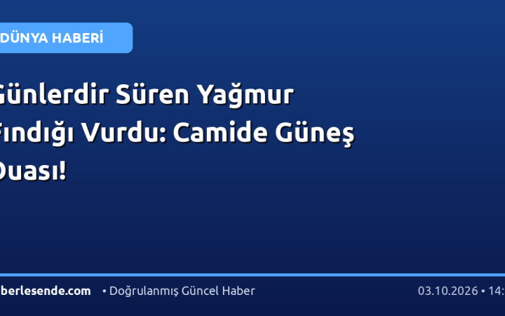 Günlerdir Süren Yağmur Fındığı Vurdu: Camide Güneş Duası!