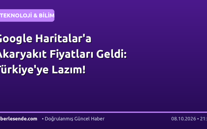 Google Haritalar'a Akaryakıt Fiyatları Geldi: Türkiye'ye Lazım!