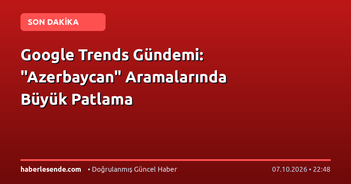 Google Trends Gündemi: "Azerbaycan" Aramalarında Büyük Patlama