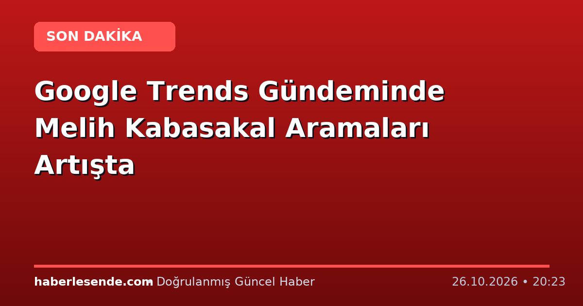 Google Trends Gündeminde Melih Kabasakal Aramaları Artışta