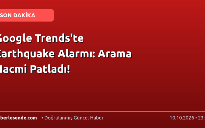 Google Trends'te Earthquake Alarmı: Arama Hacmi Patladı!