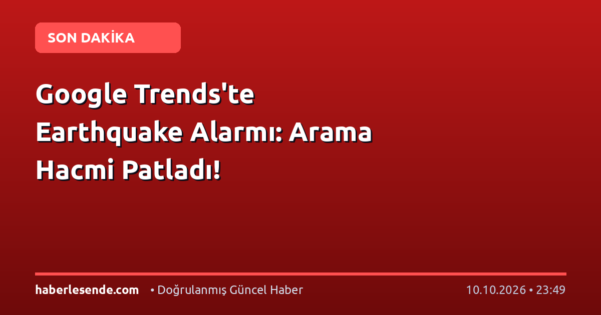 Google Trends'te Earthquake Alarmı: Arama Hacmi Patladı!