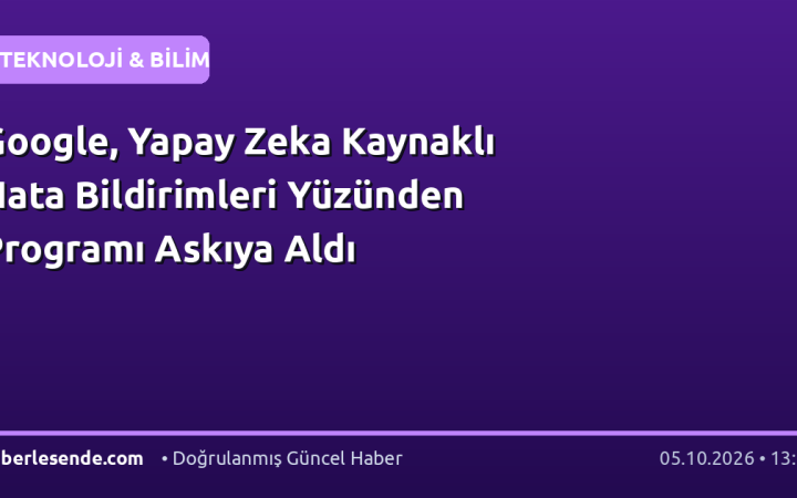 Google, Yapay Zeka Kaynaklı Hata Bildirimleri Yüzünden Programı Askıya Aldı