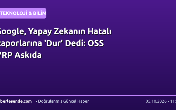 Google, Yapay Zekanın Hatalı Raporlarına 'Dur' Dedi: OSS VRP Askıda