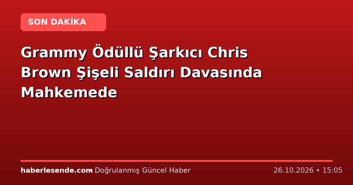 Grammy Ödüllü Şarkıcı Chris Brown Şişeli Saldırı Davasında Mahkemede