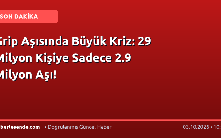Grip Aşısında Büyük Kriz: 29 Milyon Kişiye Sadece 2.9 Milyon Aşı!