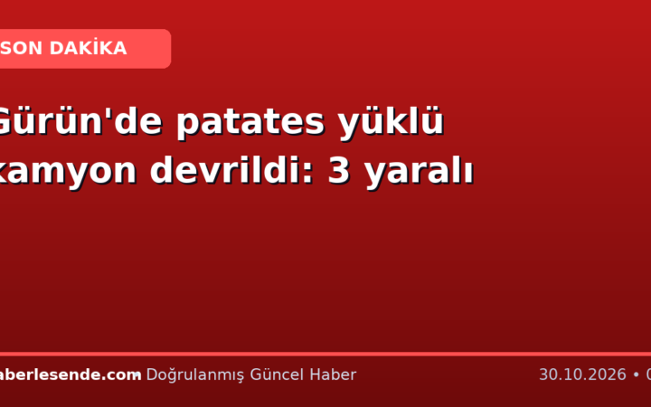 Gürün'de patates yüklü kamyon devrildi: 3 yaralı
