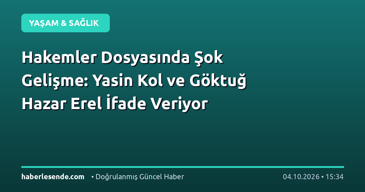 Hakemler Dosyasında Şok Gelişme: Yasin Kol ve Göktuğ Hazar Erel İfade Veriyor