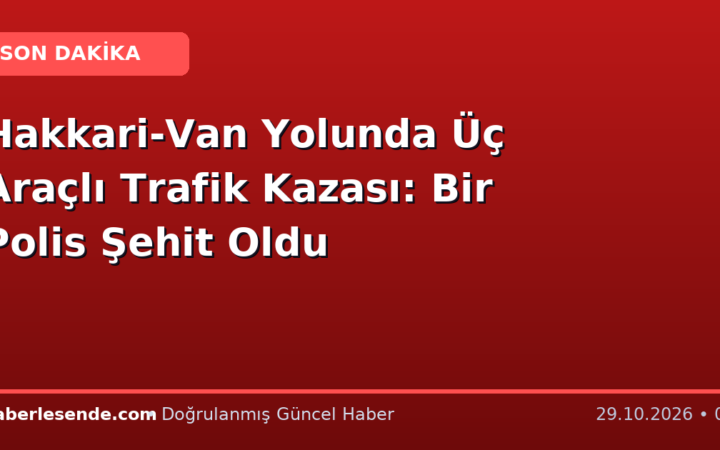 Hakkari-Van Yolunda Üç Araçlı Trafik Kazası: Bir Polis Şehit Oldu