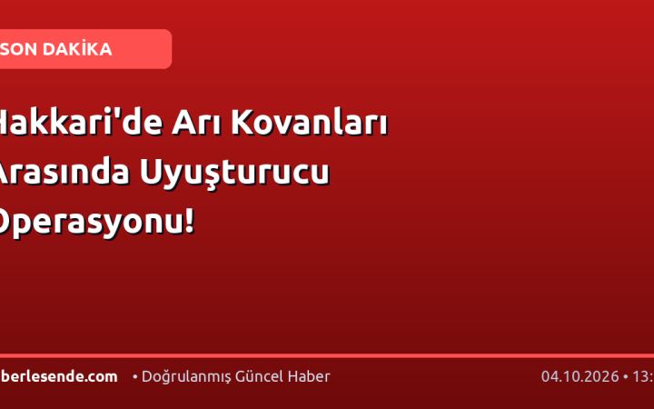 Hakkari'de Arı Kovanları Arasında Uyuşturucu Operasyonu!
