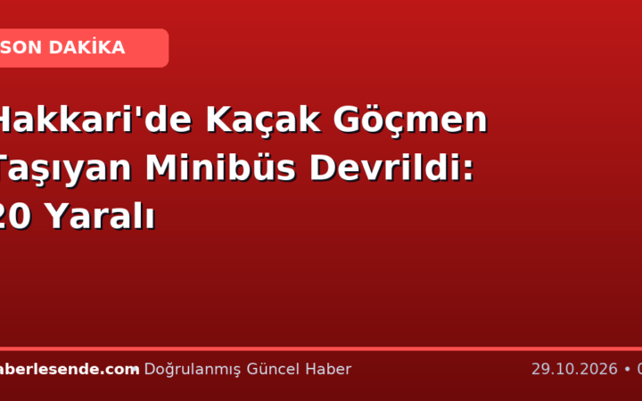 Hakkari'de Kaçak Göçmen Taşıyan Minibüs Devrildi: 20 Yaralı