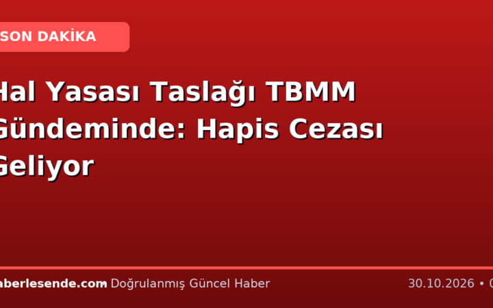 Hal Yasası Taslağı TBMM Gündeminde: Hapis Cezası Geliyor