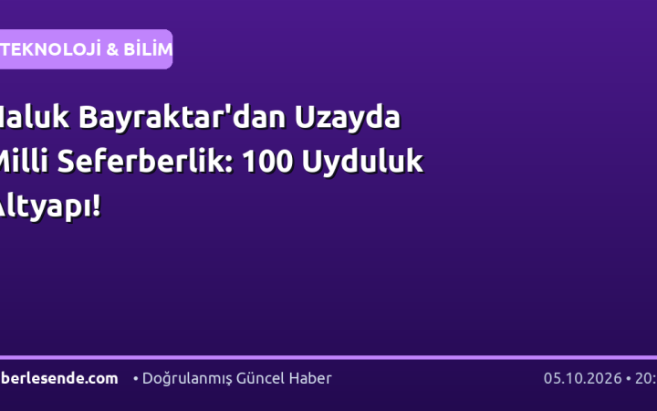 Haluk Bayraktar'dan Uzayda Milli Seferberlik: 100 Uyduluk Altyapı!