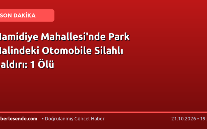 Hamidiye Mahallesi'nde Park Halindeki Otomobile Silahlı Saldırı: 1 Ölü