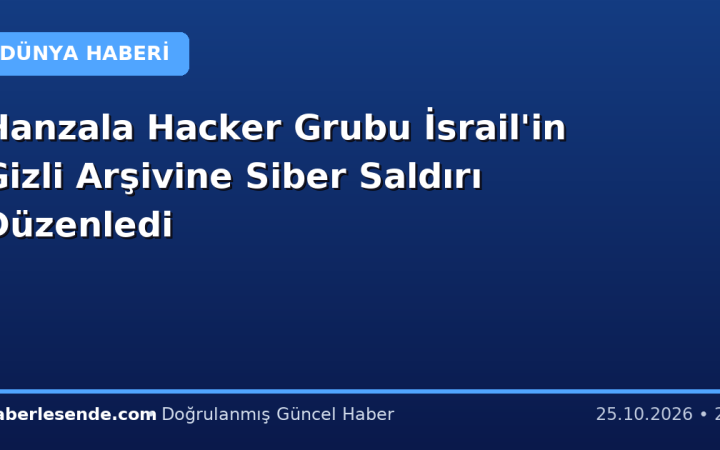 Hanzala Hacker Grubu İsrail'in Gizli Arşivine Siber Saldırı Düzenledi