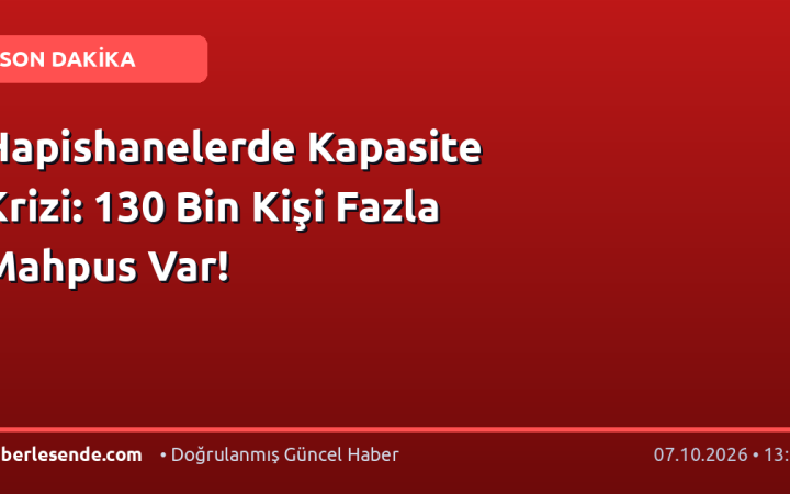 Hapishanelerde Kapasite Krizi: 130 Bin Kişi Fazla Mahpus Var!