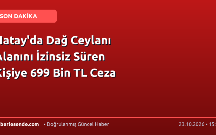 Hatay'da Dağ Ceylanı Alanını İzinsiz Süren Kişiye 699 Bin TL Ceza
