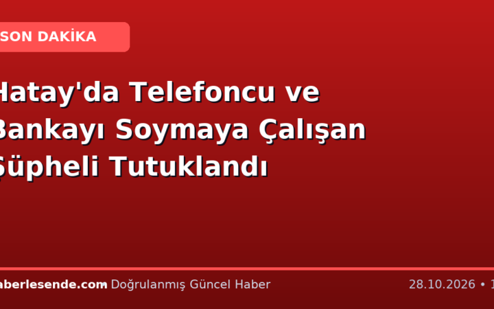 Hatay'da Telefoncu ve Bankayı Soymaya Çalışan Şüpheli Tutuklandı