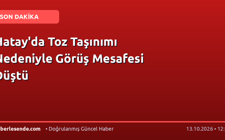 Hatay'da Toz Taşınımı Nedeniyle Görüş Mesafesi Düştü