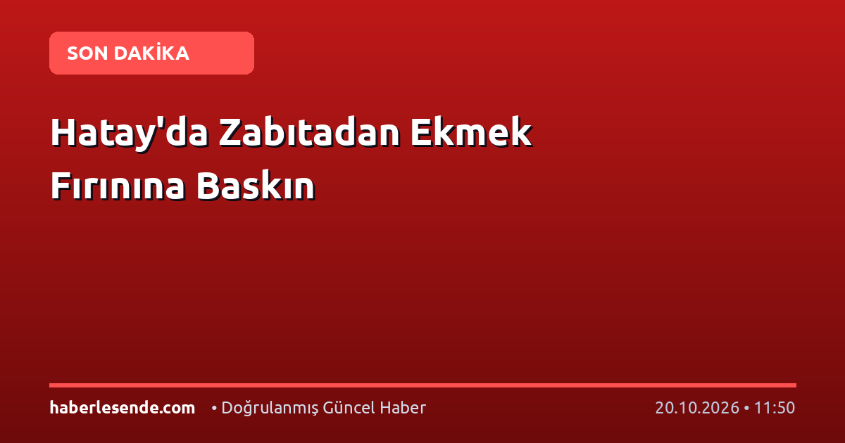 Hatay'da Zabıtadan Ekmek Fırınına Baskın