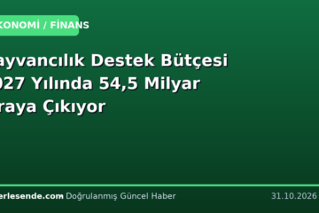 Hayvancılık Destek Bütçesi 2027 Yılında 54,5 Milyar Liraya Çıkıyor
