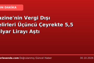 Hazine'nin Vergi Dışı Gelirleri Üçüncü Çeyrekte 5,5 Milyar Lirayı Aştı