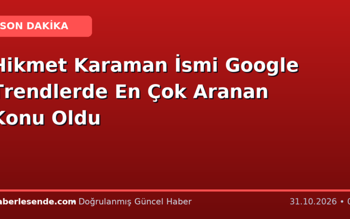 Hikmet Karaman İsmi Google Trendlerde En Çok Aranan Konu Oldu