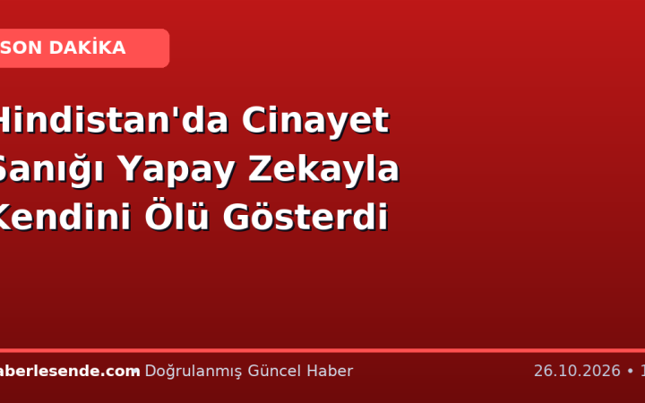 Hindistan'da Cinayet Sanığı Yapay Zekayla Kendini Ölü Gösterdi