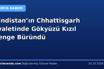 Hindistan’ın Chhattisgarh Eyaletinde Gökyüzü Kızıl Renge Büründü