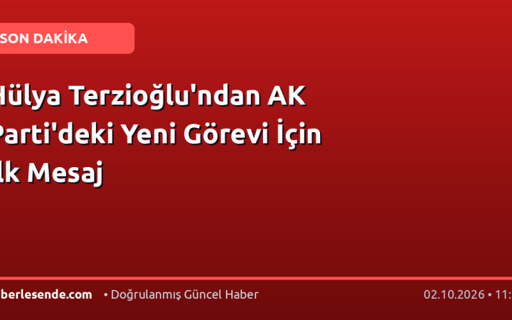 Hülya Terzioğlu'ndan AK Parti'deki Yeni Görevi İçin İlk Mesaj