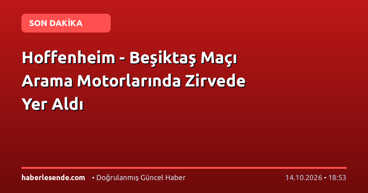 Hoffenheim - Beşiktaş Maçı Arama Motorlarında Zirvede Yer Aldı