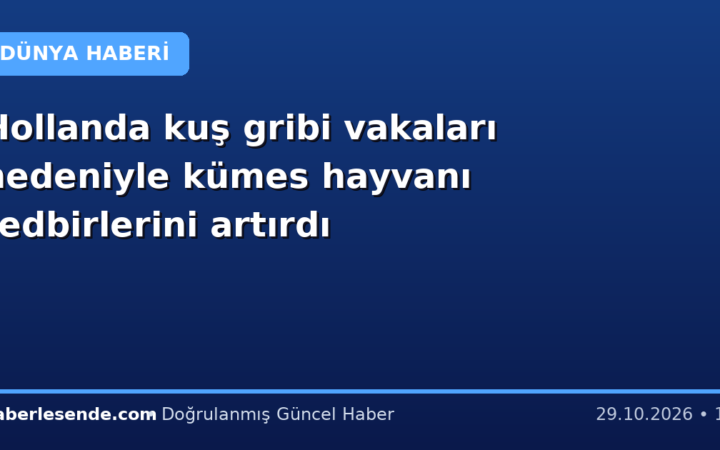 Hollanda kuş gribi vakaları nedeniyle kümes hayvanı tedbirlerini artırdı