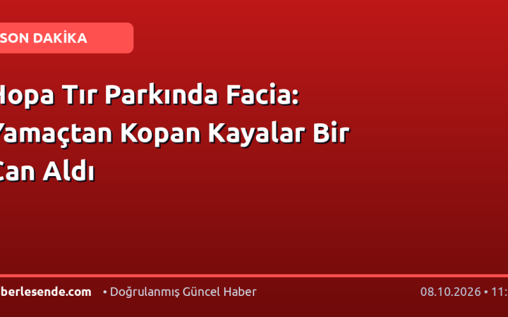 Hopa Tır Parkında Facia: Yamaçtan Kopan Kayalar Bir Can Aldı