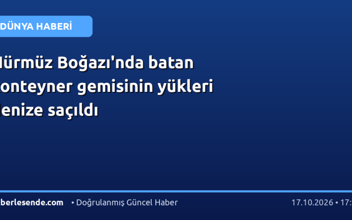 Hürmüz Boğazı'nda batan konteyner gemisinin yükleri denize saçıldı