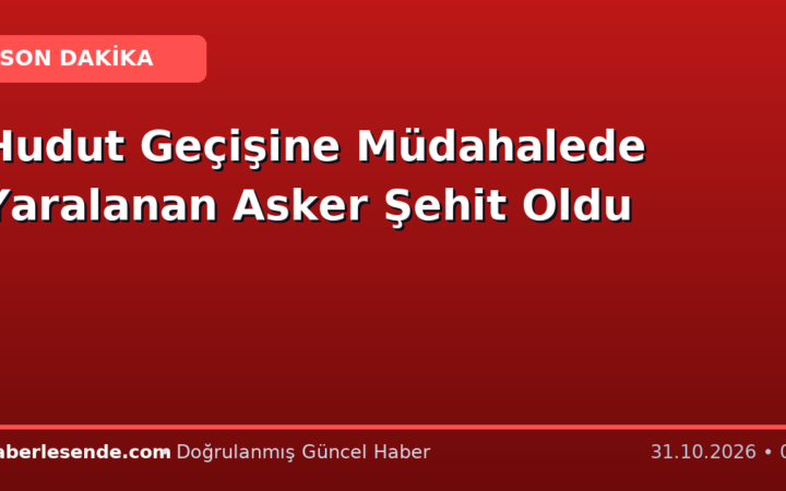 Hudut Geçişine Müdahalede Yaralanan Asker Şehit Oldu