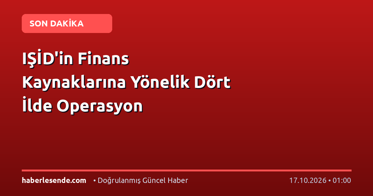 IŞİD'in Finans Kaynaklarına Yönelik Dört İlde Operasyon