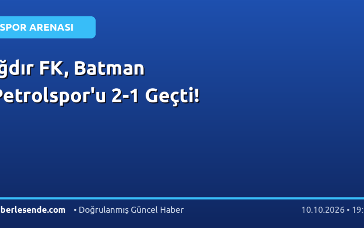 Iğdır FK, Batman Petrolspor'u 2-1 Geçti!