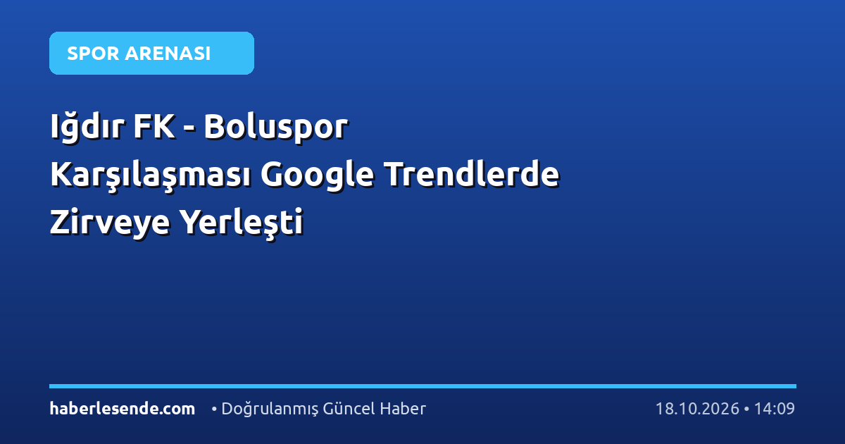 Iğdır FK - Boluspor Karşılaşması Google Trendlerde Zirveye Yerleşti