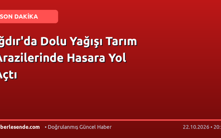 Iğdır'da Dolu Yağışı Tarım Arazilerinde Hasara Yol Açtı