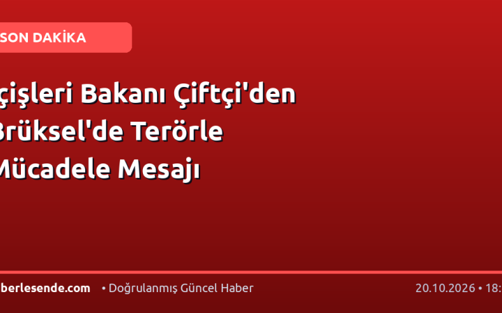 İçişleri Bakanı Çiftçi'den Brüksel'de Terörle Mücadele Mesajı