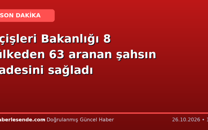 İçişleri Bakanlığı 8 ülkeden 63 aranan şahsın iadesini sağladı