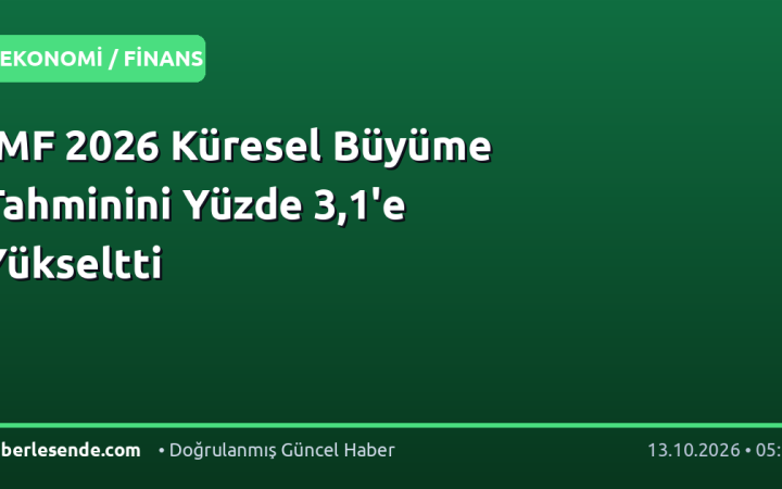 IMF 2026 Küresel Büyüme Tahminini Yüzde 3,1'e Yükseltti