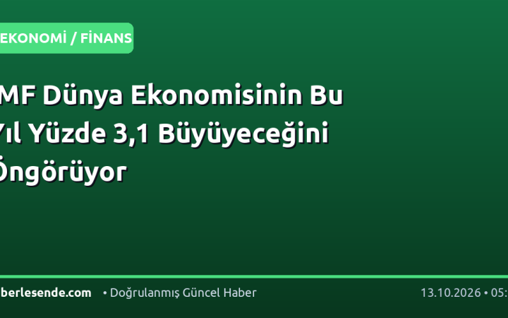 IMF Dünya Ekonomisinin Bu Yıl Yüzde 3,1 Büyüyeceğini Öngörüyor