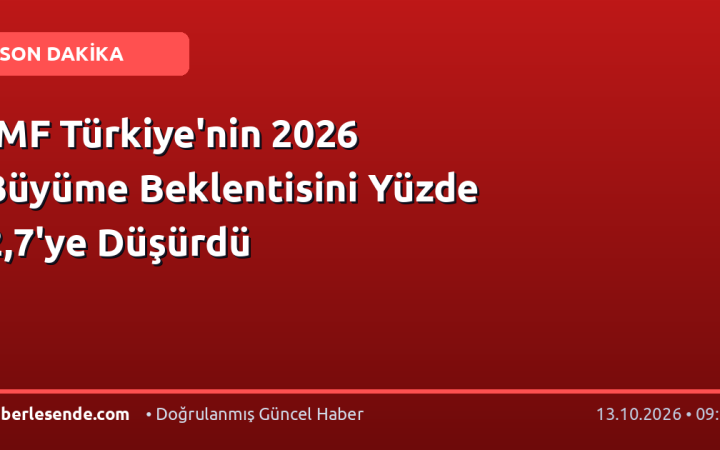 IMF Türkiye'nin 2026 Büyüme Beklentisini Yüzde 2,7'ye Düşürdü