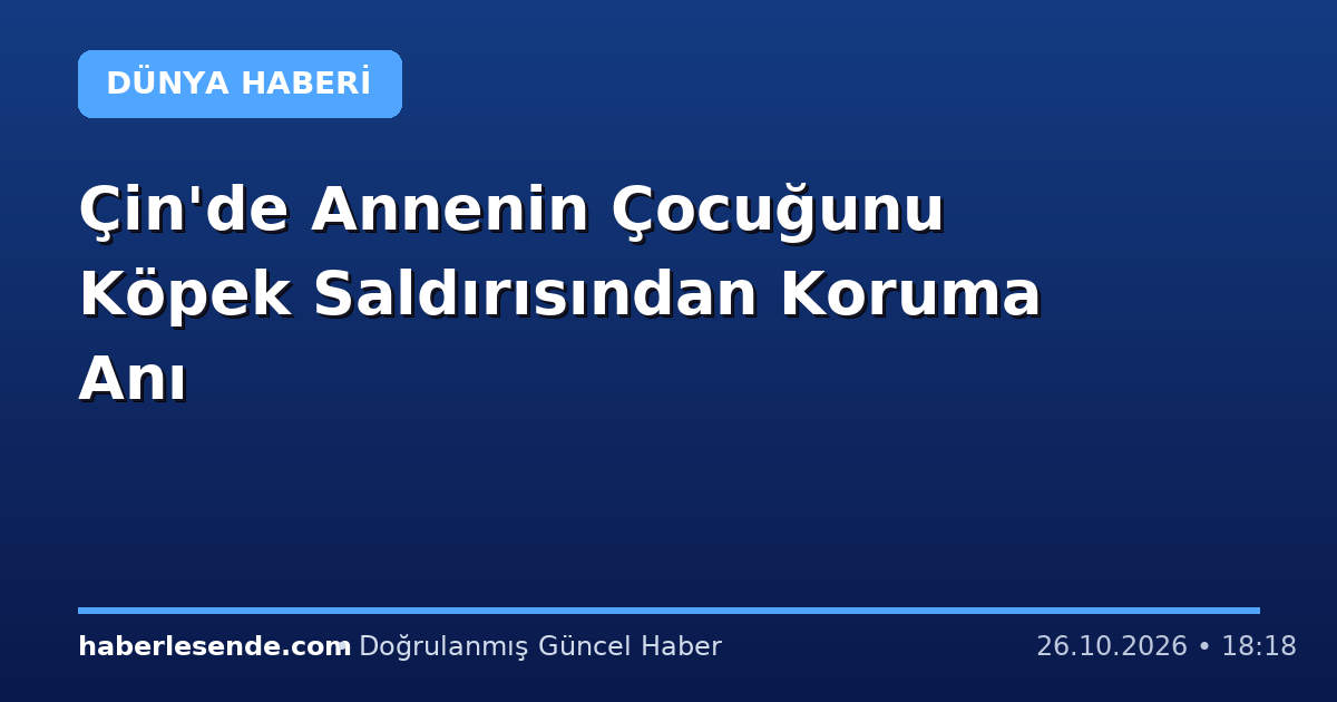 Çin'de Annenin Çocuğunu Köpek Saldırısından Koruma Anı