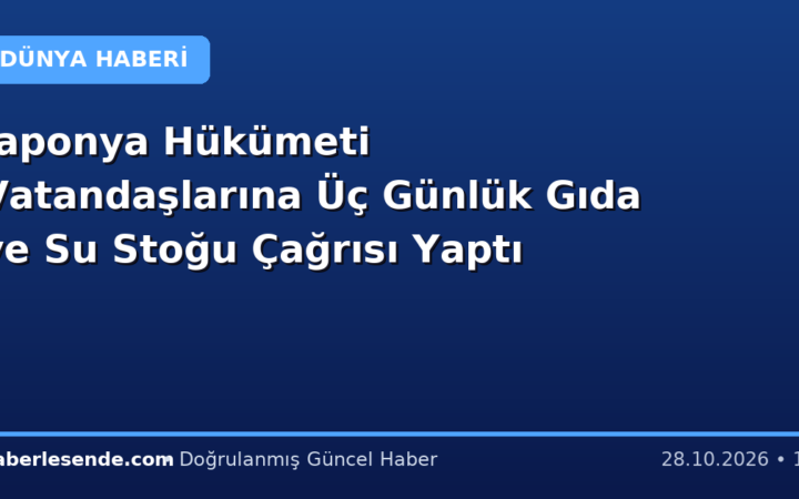 Japonya Hükümeti Vatandaşlarına Üç Günlük Gıda ve Su Stoğu Çağrısı Yaptı