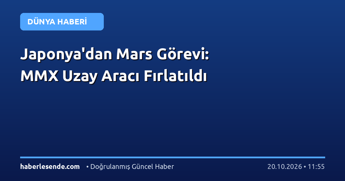 Japonya'dan Mars Görevi: MMX Uzay Aracı Fırlatıldı